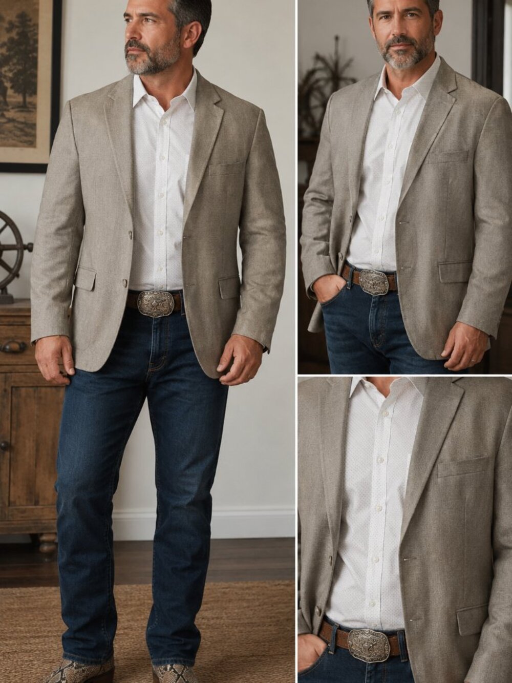 COOFANDY Men’s 2XL Tan Beige Blazer Sport Coat Two Button Business Casual Jacket